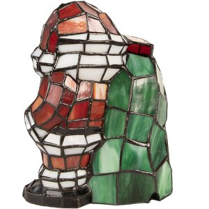 LumiLamp Lámpara de Mesa Estilo Tiffany Papá Noel de Cristal 17x11x22 cm Casquillo E14