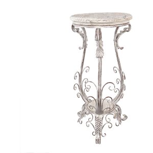 Mesa para plantas Clayre & Eef 5Y1336 Estilo Shabby Chic Hierro y Madera 40x40x75 cm