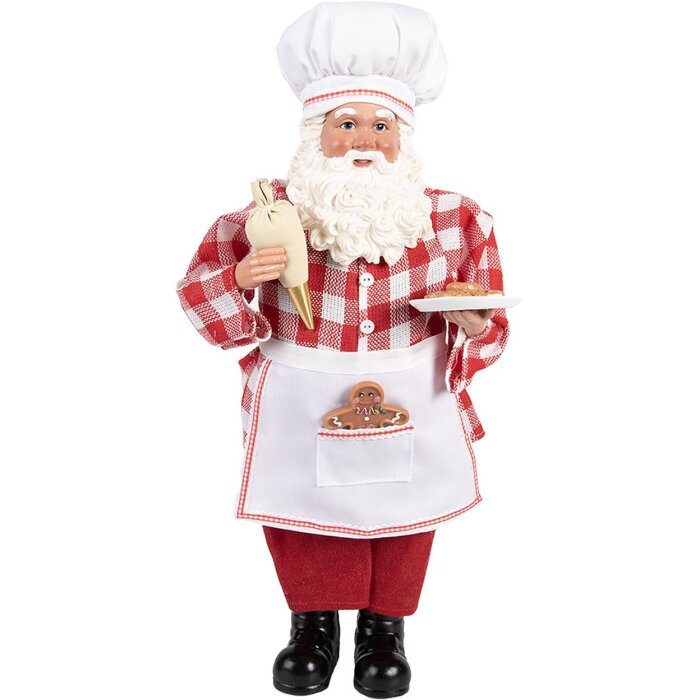 Decoración de Papá Noel Clayre & Eef Panadero Rojo y Blanco 45 cm