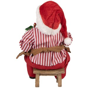 Figura de Papá Noel Clayre & Eef 66230 Rojo Marrón Blanco 13x10x28 cm
