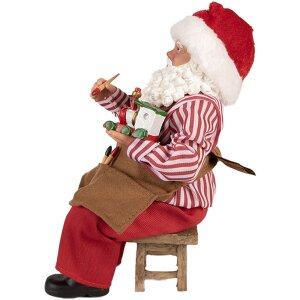 Figura de Papá Noel Clayre & Eef 66230 Rojo Marrón Blanco 13x10x28 cm