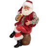 Figura decorativa Clayre & Eef Papá Noel con jarra de cerveza 24 cm rojo rústico