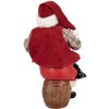 Figura decorativa Clayre & Eef Papá Noel con jarra de cerveza 24 cm rojo rústico