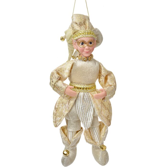 Adorno de Elfo Clayre & Eef 66217 Beige-Dorado 28 cm