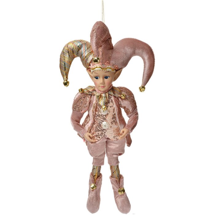 Adorno Decorativo Elfo Rosa y Oro Clayre & Eef 20x8x37 cm