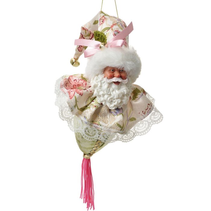 Adorno navideño Santa Clayre & Eef verde beige 8x8x35 cm