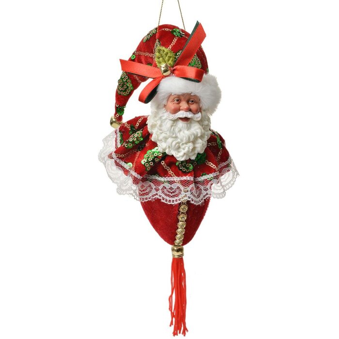 Adorno de Navidad Papá Noel Clayre & Eef Rojo 12x13x68 cm