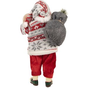 Decoración Papá Noel Clayre & Eef 66232 Rojo Blanco 13x13x28 cm
