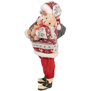 Decoración Papá Noel Clayre & Eef 66232 Rojo Blanco 13x13x28 cm