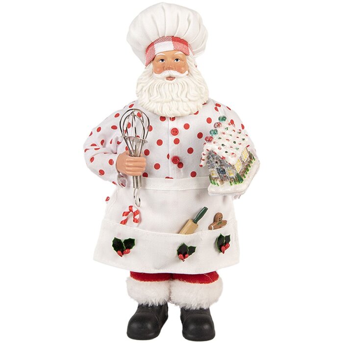 Decoración Papá Noel Clayre & Eef Blanco Rojo 15x10x28 cm