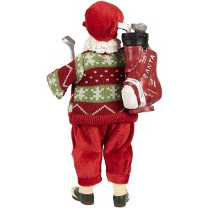 Figura Decorativa Papá Noel Clayre & Eef Golf 15x10x28 cm Rojo Verde