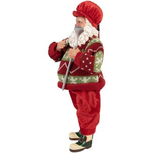Figura Decorativa Papá Noel Clayre & Eef Golf 15x10x28 cm Rojo Verde