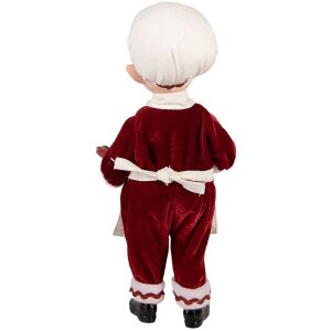 Clayre & Eef 66237 Decoración Navideña Elfo Rojo Blanco 30 cm