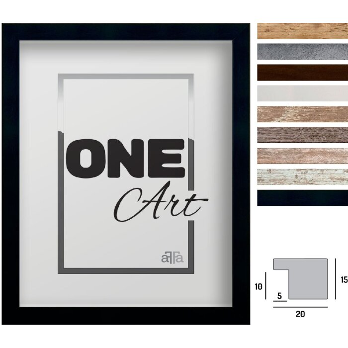 Marco de fotos FramesFactory Hekla MDF con aspecto de madera 10x15 hasta 70x100 cm Aspecto Vintage