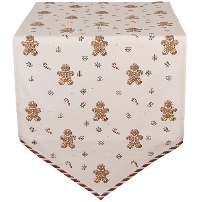 Camino de mesa Clayre & Eef CGM65 50x160 cm Beige Marrón