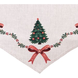 Camino de mesa Clayre & Eef TCH65 50x160 cm Beige, Verde, Rojo