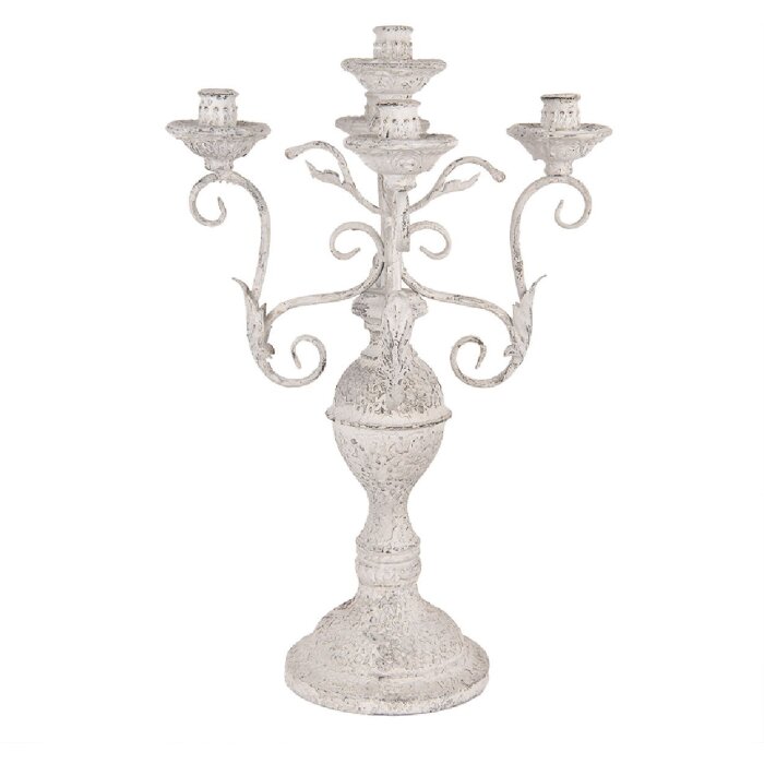 Candelabro Clayre & Eef 5Y1291 Ø 29x58 cm Blanco