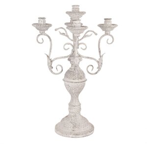 Candelabro Clayre & Eef 5Y1291 Ø 29x58 cm Blanco