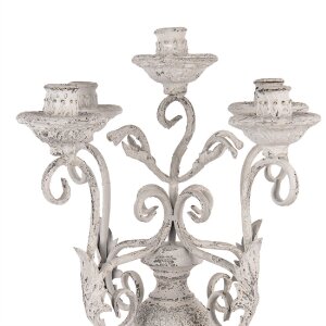Candelabro Clayre & Eef 5Y1291 Ø 29x58 cm Blanco