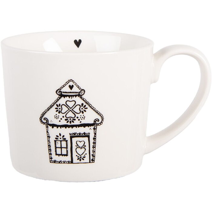 Taza Clayre & Eef 6CEMU0185 Blanco/Negro 12x8x7 cm 275 ml
