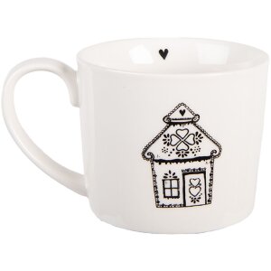 Taza Clayre & Eef 6CEMU0185 Blanco/Negro 12x8x7 cm 275 ml