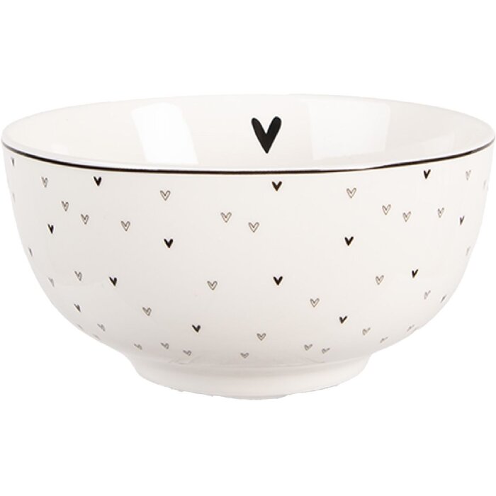 Clayre & Eef BHSBO0002 Cuenco Ø 14x7 cm 500 ml Blanco Negro