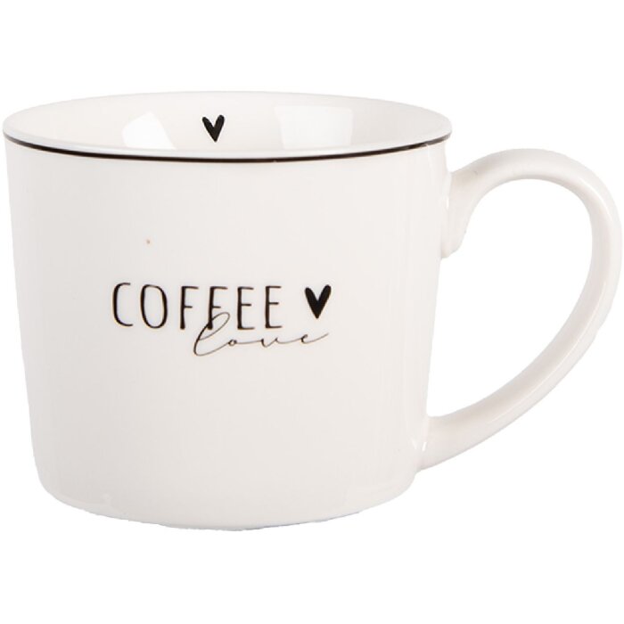 Taza Clayre & Eef BHSMU0003 12x8x7 cm Blanco y Negro 275 ml