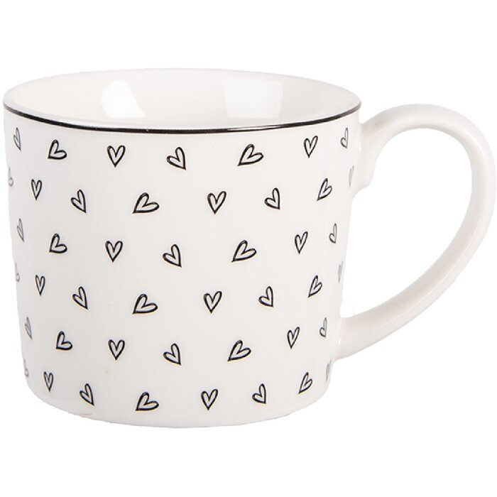 Taza Clayre & Eef BHSMU0005 12x8x7 cm Blanco y Negro 275 ml