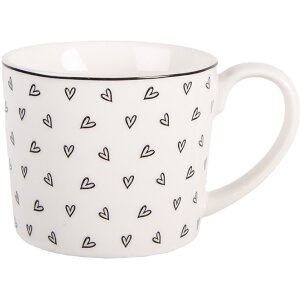 Taza Clayre & Eef BHSMU0005 12x8x7 cm Blanco y Negro...