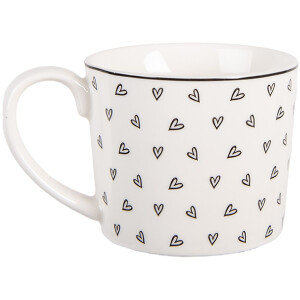 Taza Clayre & Eef BHSMU0005 12x8x7 cm Blanco y Negro 275 ml