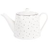 Tetera de porcelana Clayre & Eef BHSTE 23x14x14 cm 1000 ml Blanco Negro