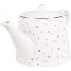 Tetera de porcelana Clayre & Eef BHSTE 23x14x14 cm 1000 ml Blanco Negro