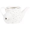 Tetera de porcelana Clayre & Eef BHSTE 23x14x14 cm 1000 ml Blanco Negro