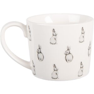 Taza Clayre & Eef BNSMU 12x8x7 cm 275 ml Blanco Negro Porcelana