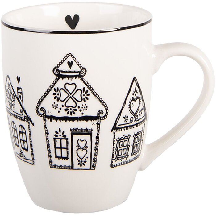 Taza Clayre & Eef GBBMU 12x8x10 cm Beige y Negro
