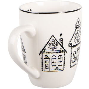 Taza Clayre & Eef GBBMU 12x8x10 cm Beige y Negro
