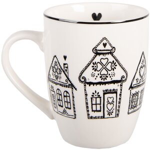 Taza Clayre & Eef GBBMU 12x8x10 cm Beige y Negro