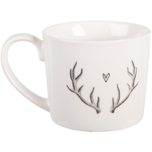 Taza Clayre & Eef NWVMU 12x8x7 cm 275 ml Blanco Gris