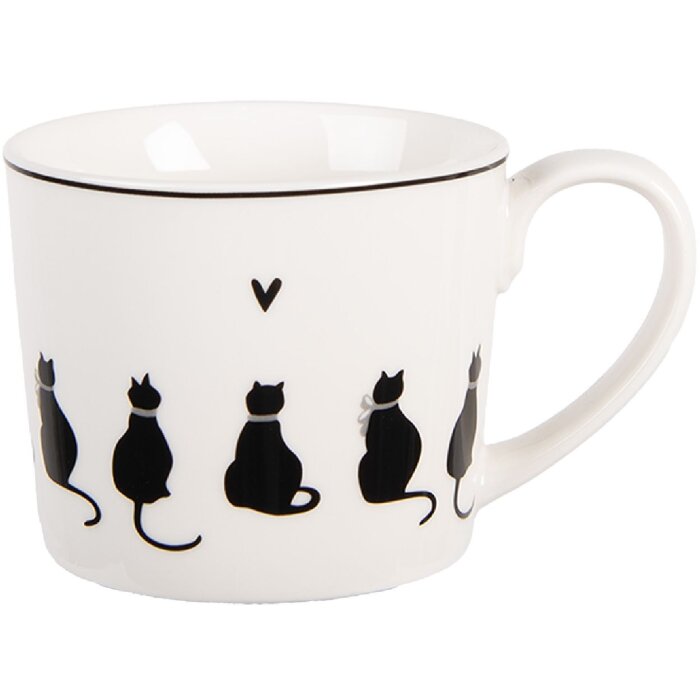 Taza Clayre & Eef PWSMU0001 12x8x7 cm / 275 ml Blanco Negro