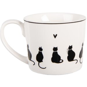 Taza Clayre & Eef PWSMU0001 12x8x7 cm / 275 ml Blanco Negro