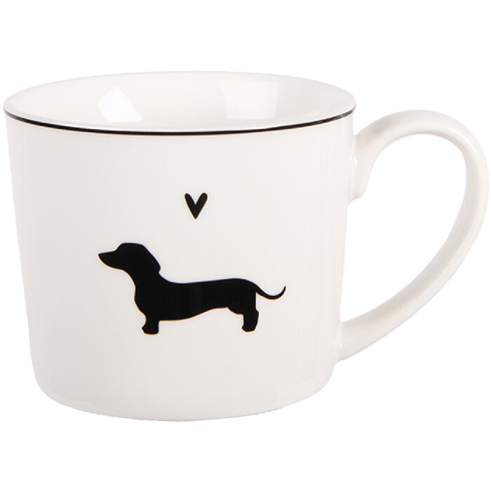 Taza Clayre & Eef PWSMU0002 12x8x7 cm / 275 ml Blanco Negro
