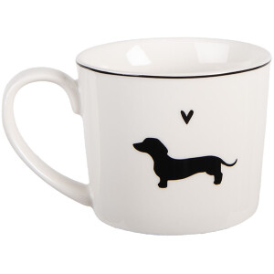 Taza Clayre & Eef PWSMU0002 12x8x7 cm / 275 ml Blanco Negro