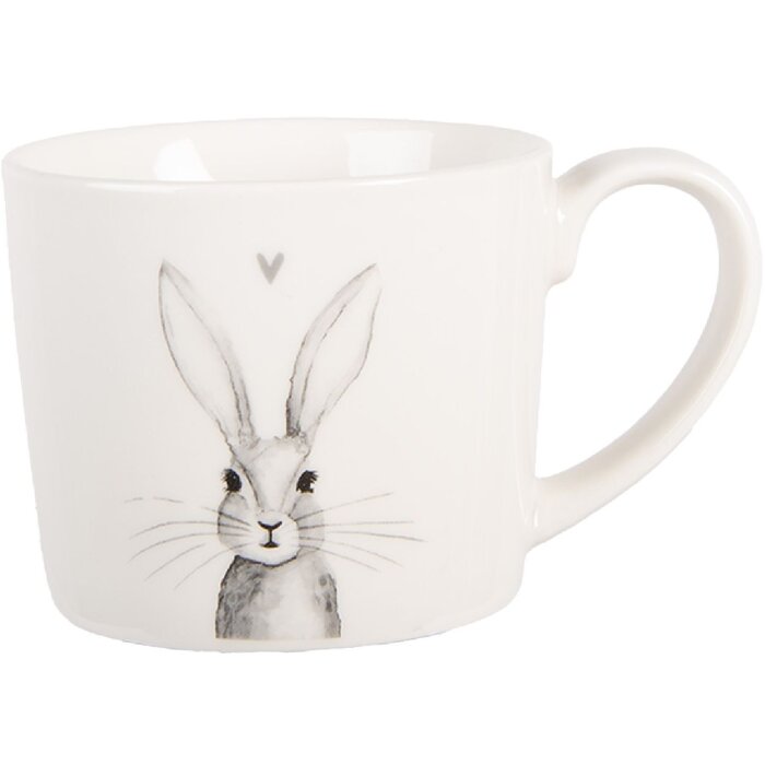 Taza Clayre & Eef RUBMU 12x8x7 cm Blanco y Gris 275 ml