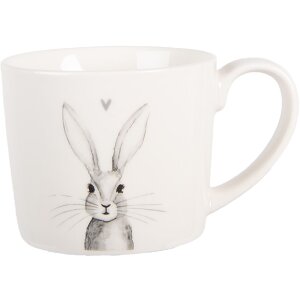 Taza Clayre & Eef RUBMU 12x8x7 cm Blanco y Gris 275 ml