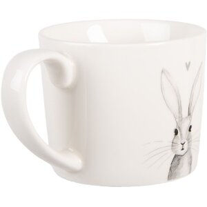 Taza Clayre & Eef RUBMU 12x8x7 cm Blanco y Gris 275 ml