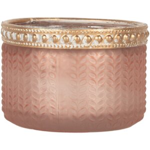 Portavelas de vidrio Clayre & Eef 6GL5214 Ø 7x4 cm Rosa