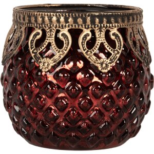 Portavelas de vidrio Clayre & Eef 6GL5226 Ø 9x8 cm