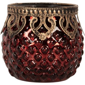 Portavelas de vidrio Clayre & Eef 6GL5226 Ø 9x8 cm