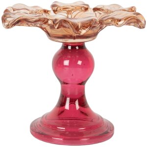 Candelabro Clayre & Eef 6GL5338O Ø 14x11 cm Naranja Rosa Vidrio