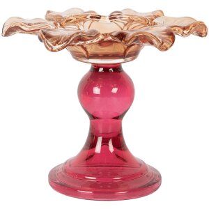 Candelabro Clayre & Eef 6GL5338O Ø 14x11 cm Naranja Rosa Vidrio